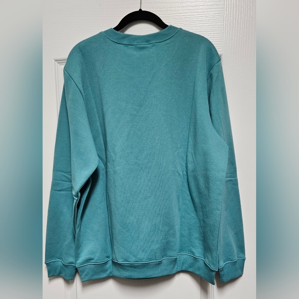 Blair Sweatshirt XL Teal Crewneck Pullover Casual Cozy Oversized. - Picture 2 of 4